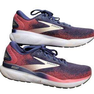 Brooks Sneakers Women's 10 Narrow AA Navy Red Ghost 16 Running Shoes